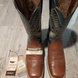 Ariat Women's Brown and Teal Western Boots
